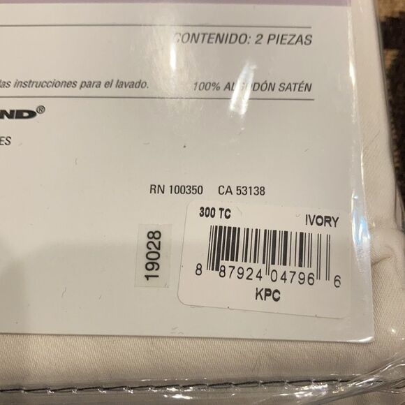 New SALT™ 300-Thread-Count Cotton Sateen Pillowcases (Set of 2) ivory - Picture 3 of 7